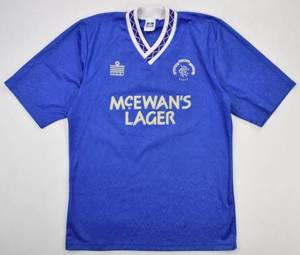 Glasgow Rangers Football Shirt (1987- 1990)  Glasgow rangers football,  Rangers football, Football shirts