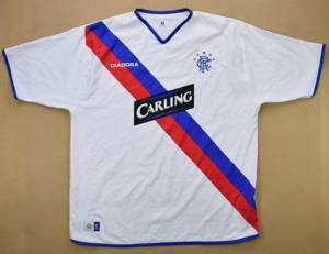 RANGERS FC Jersey Glasgow Scotland Football Club NIKE Soccer Kit vtg Men  2XL XXL