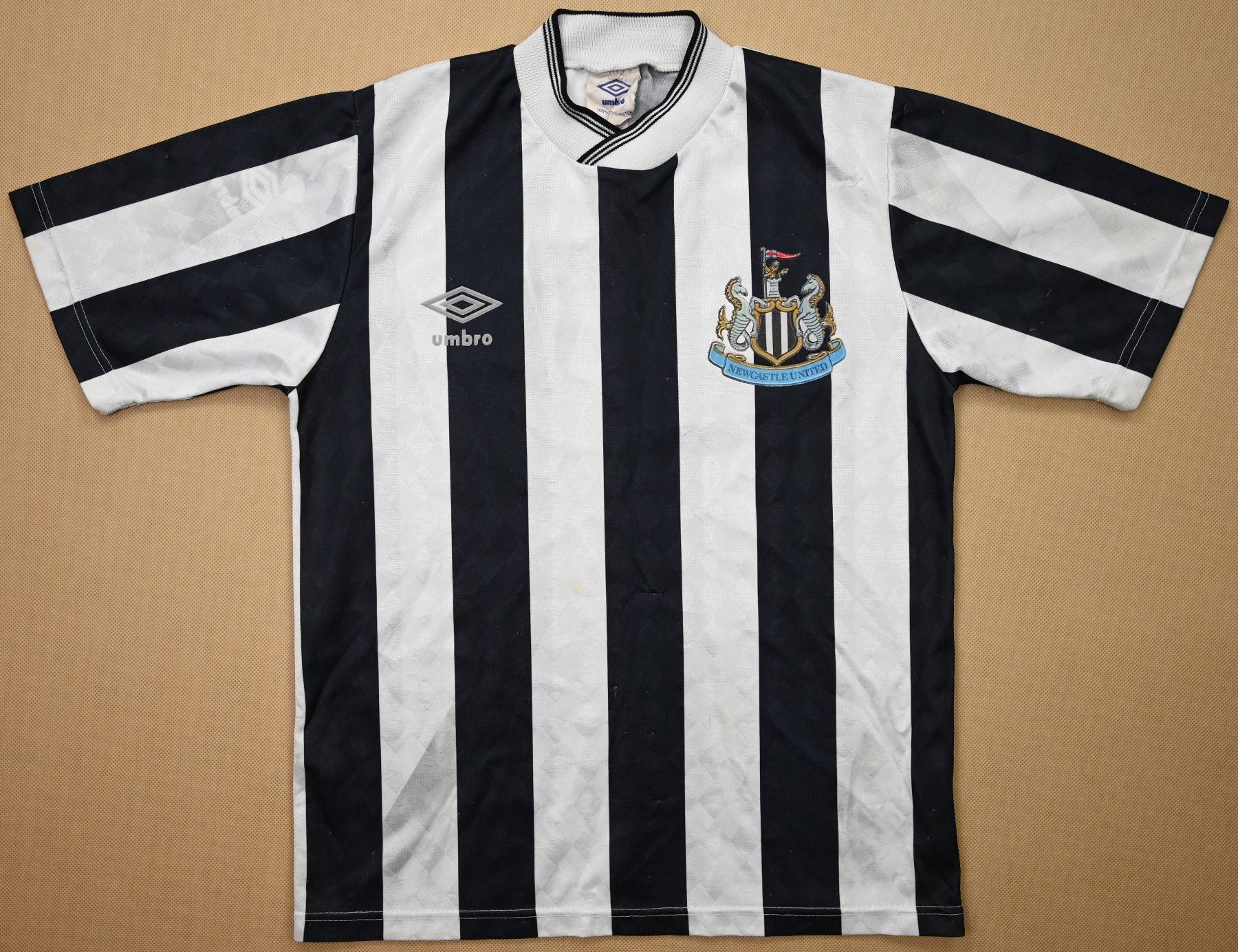 White Score Draw Newcastle United FC '90 Home Retro Shirt