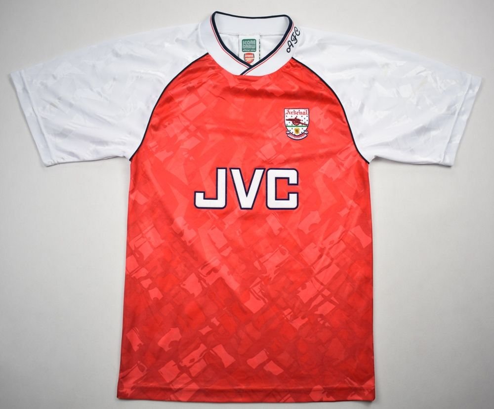 ARSENAL 1990/1992 HOME FOOTBALL SHIRT SOCCER JERSEY JVC #8 VTG