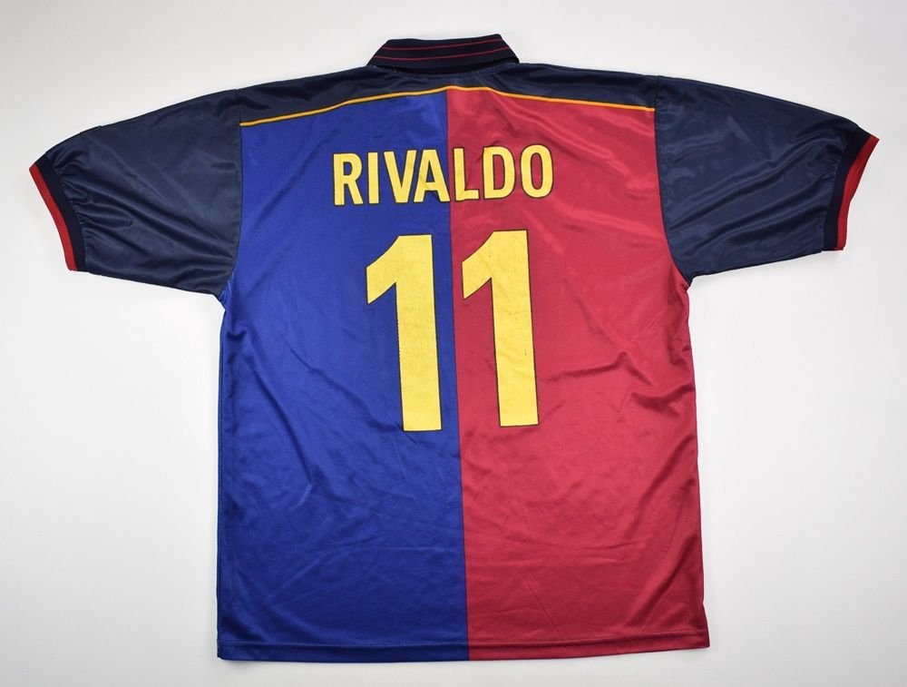 1999-00 FC BARCELONA *RIVALDO* SHIRT XL 