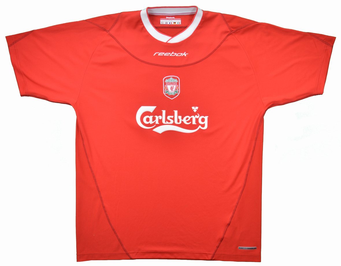 Liverpool Home football shirt 2002 - 2004. Sponsored by Carlsberg