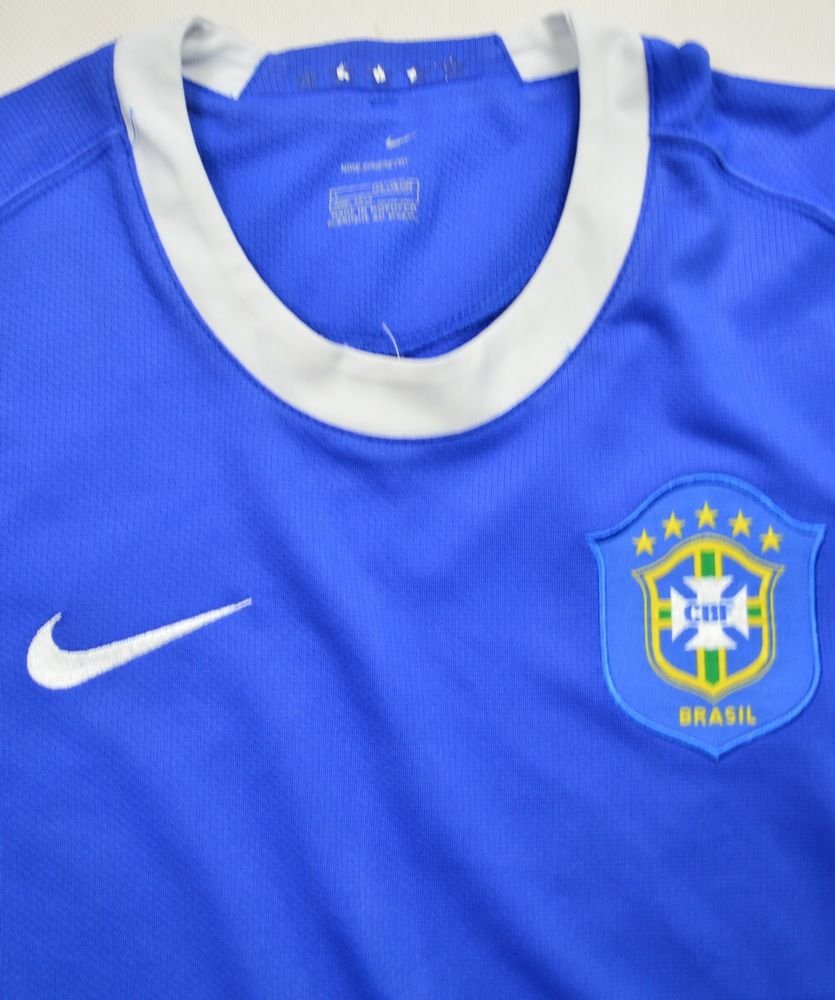 Brazil World Cup 2006 Away Jersey Nike Blue Shirt Size Boy L Kids Brasil  Soccer