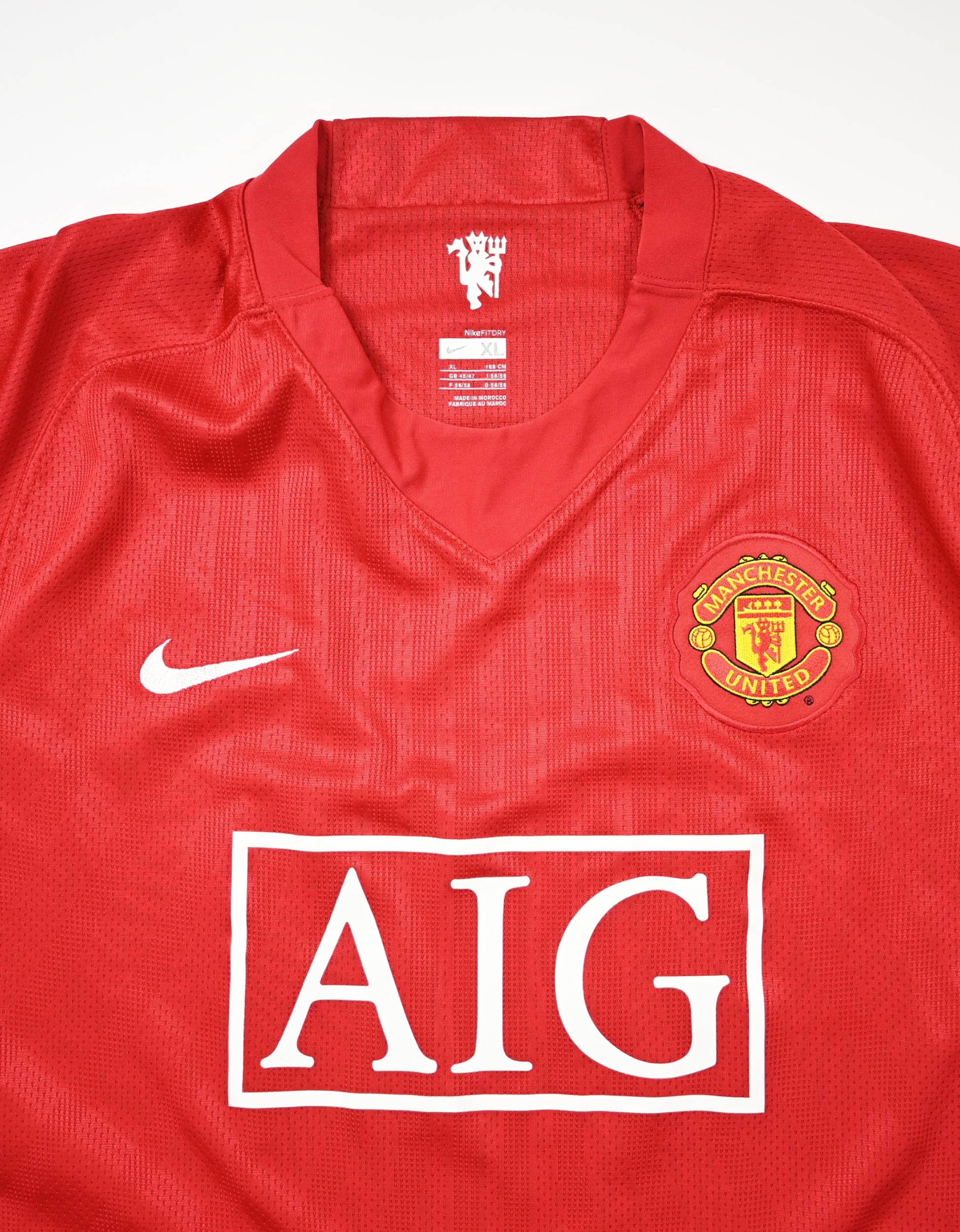 2008 2009 Manchester United Cristiano Ronaldo Jersey Shirt Red Nike 7 XL  EPL Kit