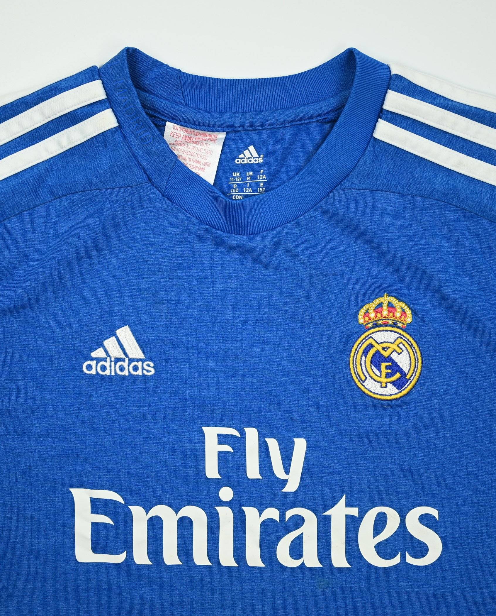 Real Madrid 2013 - 2014 Away Jersey Adidas Blue Shirt Size Boys S Football  Kit