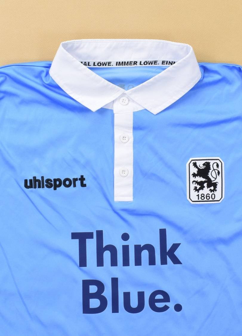 1860 Munich Home football shirt 2014 - 2015. Sponsored by Think Blue