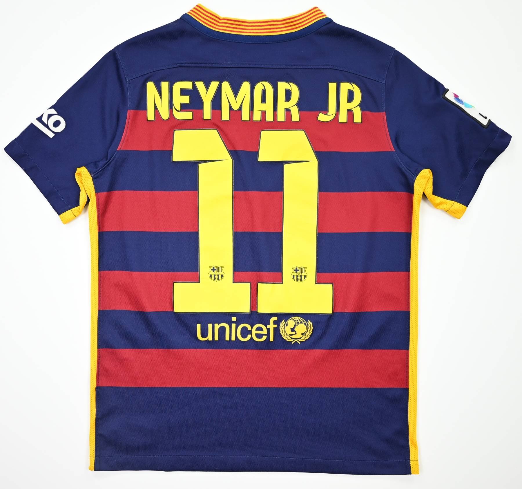 2015-16 FC BARCELONA *NEYMAR JR.* SHIRT L. BOYS Football / Soccer ...