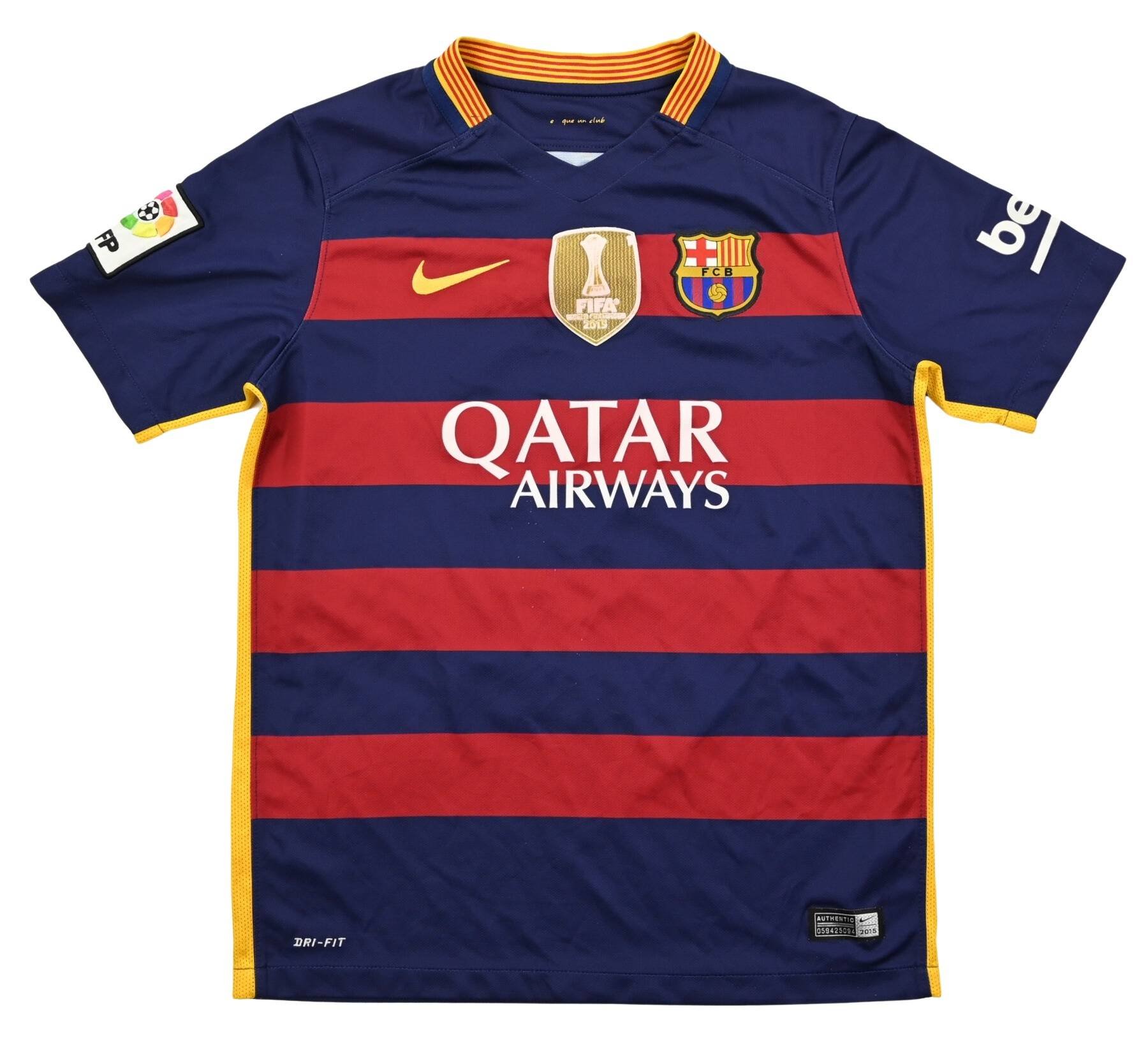 2015-16 FC BARCELONA *NEYMAR* SHIRT L. BOYS Football / Soccer \ Spanish ...