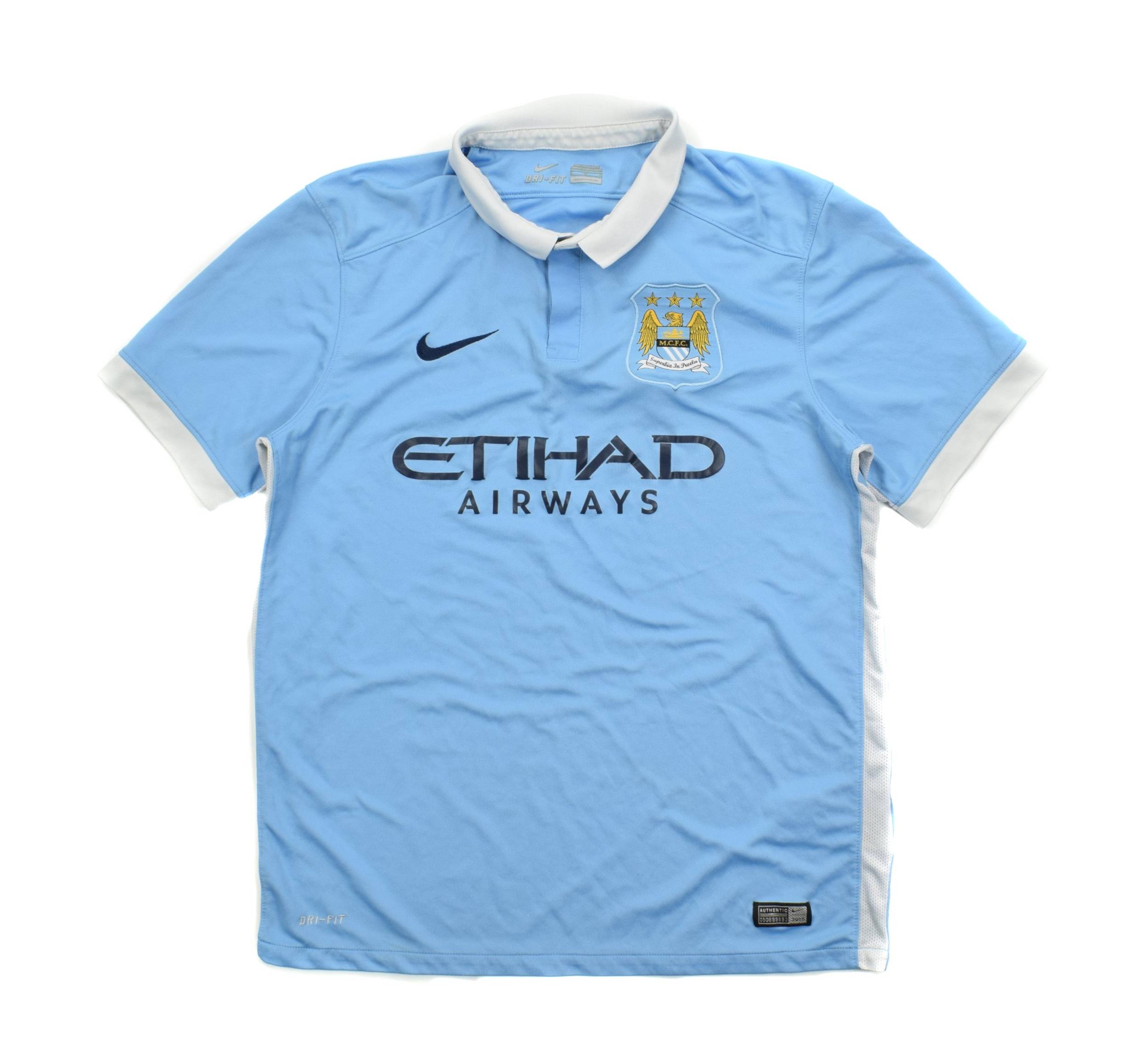 MANCHESTER CITY 2015 2016 HOME SHIRT FOOTBALL SOCCER JERSEY NIKE BOYS SIZE  XL