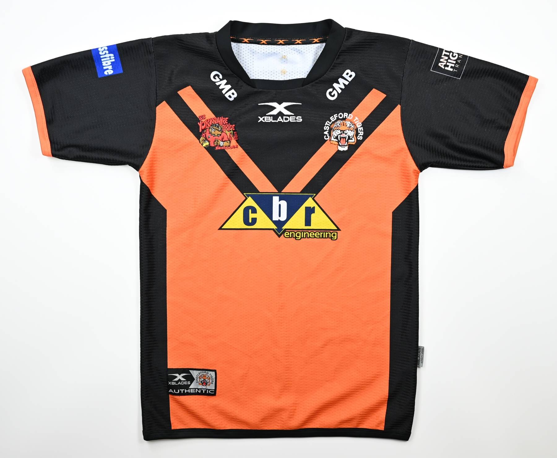 Castleford Tigers Home Rugby Shirt Black Rugby Jersey XBLADES Size XXL