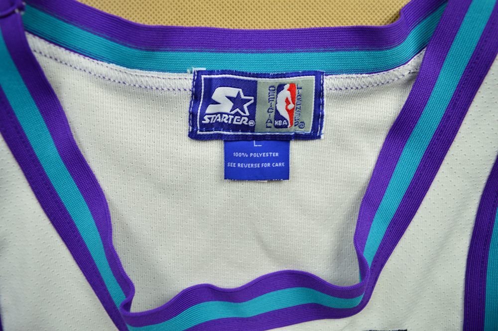 STARTER, Shirts, Vintage 9s Starter Nba Charlotte Hornets Baseball Jersey  Large