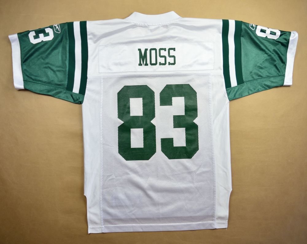 Moss #83 NY Jets New York NFL Jersey XL Shirt Reebok Equipment