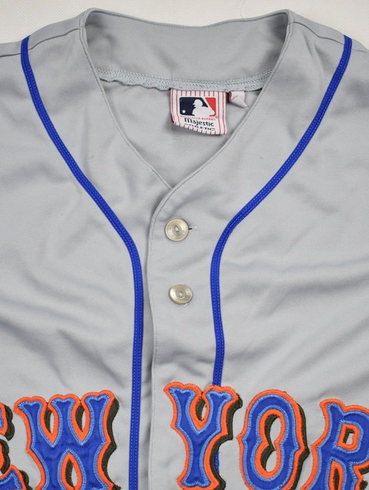 Majestic, Shirts, Vtg Majestic New York Yankees Jersey Mens M Blue Button  Up Sewn Mlb Blank