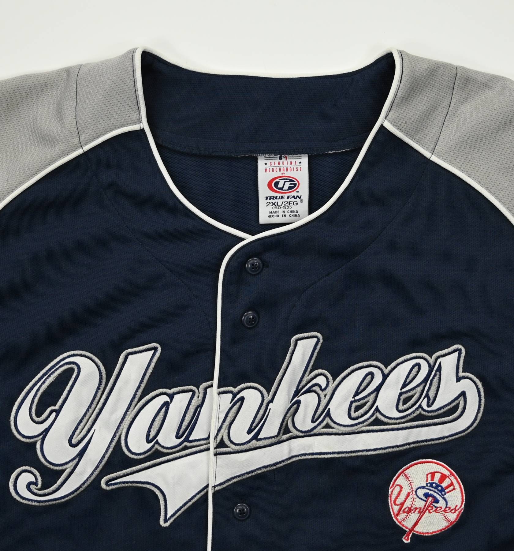 Vintage Yankees Jersey Blue Grey New York True Fan Baseball 