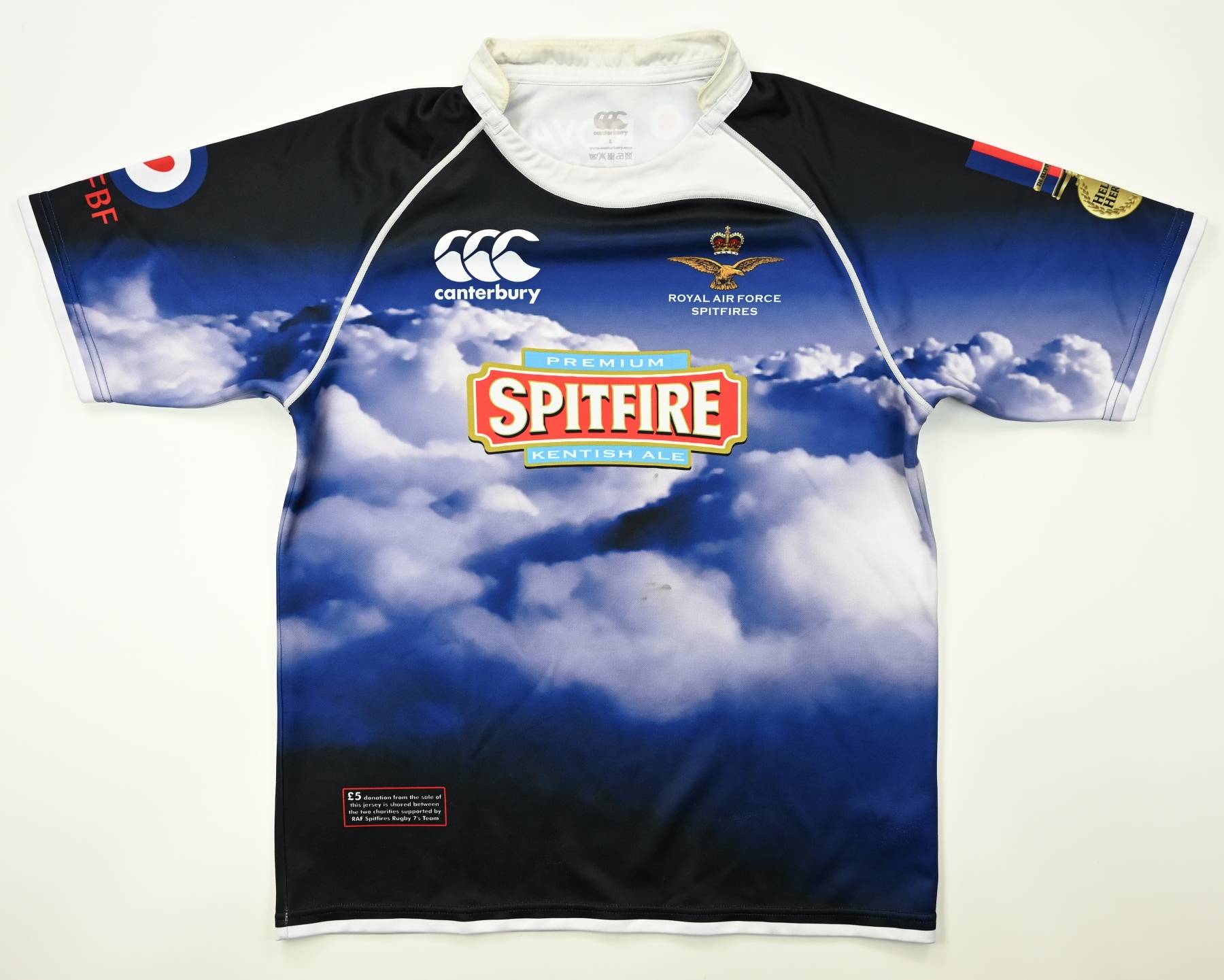 ROYAL AIR FORCE SPITFIRES RUGBY SHIRT L Rugby \ Rugby Union