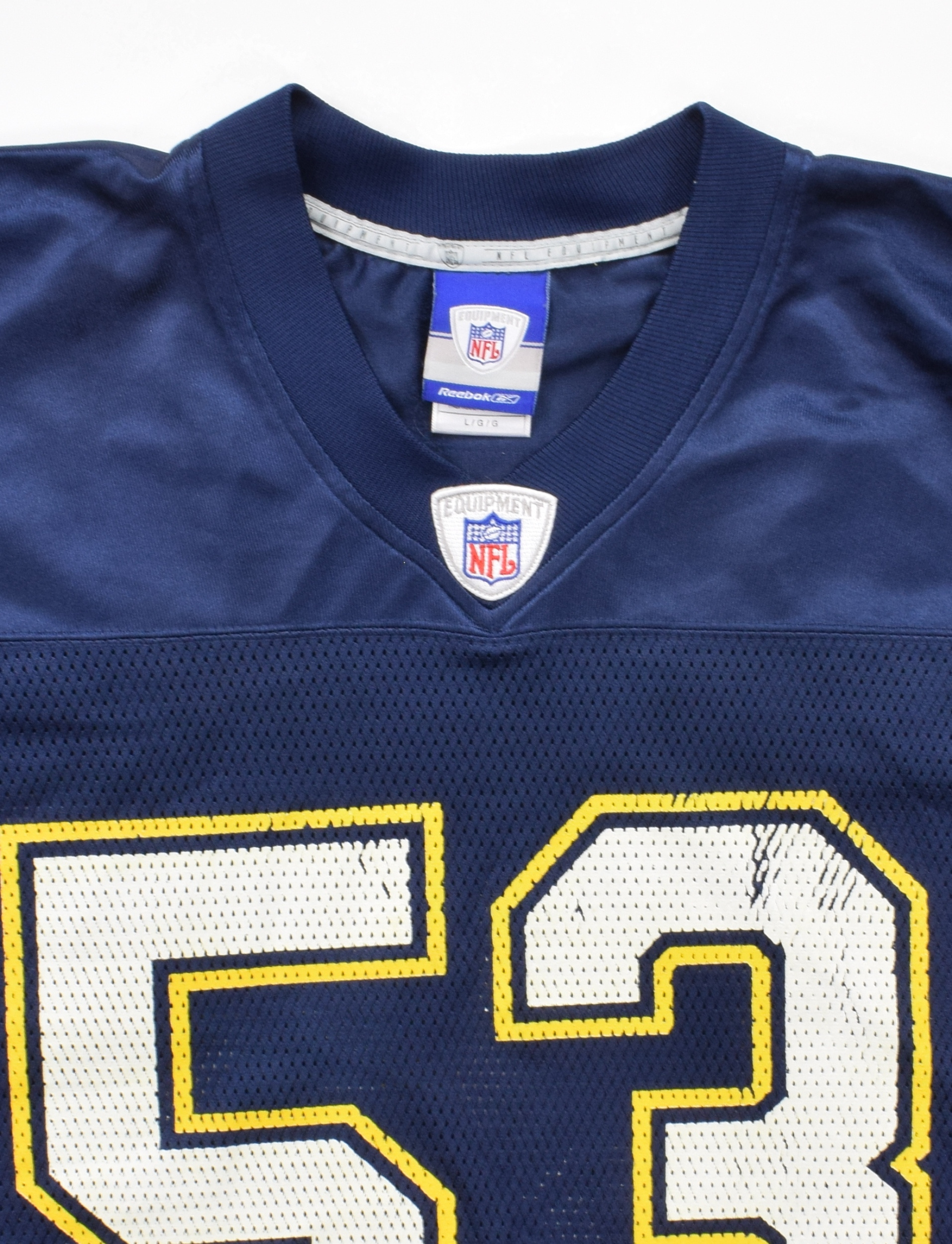 Reebok San Diego Chargers White Throwback Game Jersey for