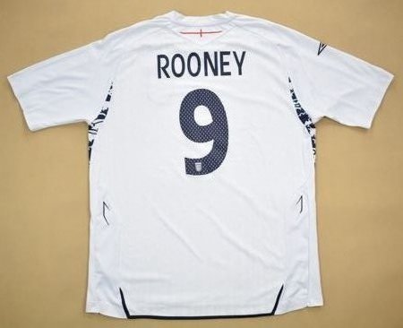 2007-08 ENGLAND *ROONEY* SHIRT XL