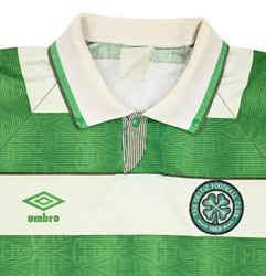1991-92 CELTIC GLASGOW SHIRT L