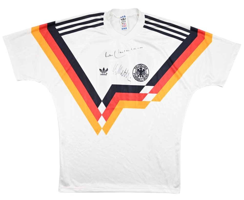 1988-90 GERMANY #10 Lothar Matthäus SHIRT M with autograph