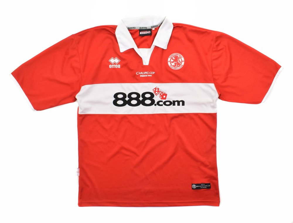 2004-05 MIDDLESBROUGH FC CURLING CUP WINNERS SHIRT XL