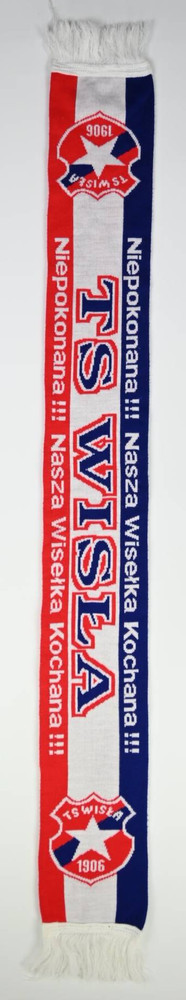 TS WISŁA KRAKÓW NIEPOKONANA NASZA WISEŁKA KOCHANA 1906 SZALIK