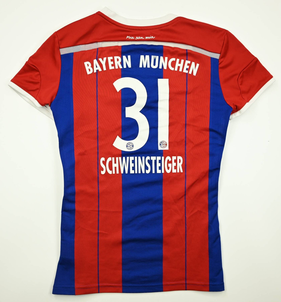 2014-15 BAYERN MUNCHEN *SCHWEINSTEIGER* SHIRT WOMEN M