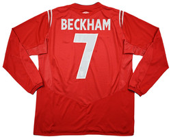 2004-06 ENGLAND *BECKHAM* LONGSLEEVE SHIRT L
