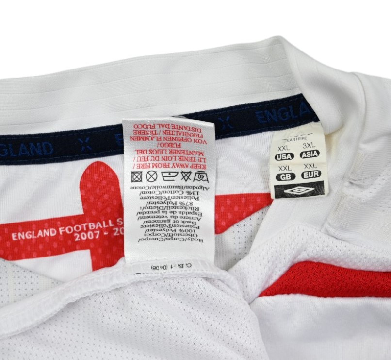 2007-09 ENGLAND *ROONEY* SHIRT XXL