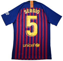 2018-19 BARCELONA *SERGIO* PLAYER ISSUE VAPORKNIT KOSZULKA S