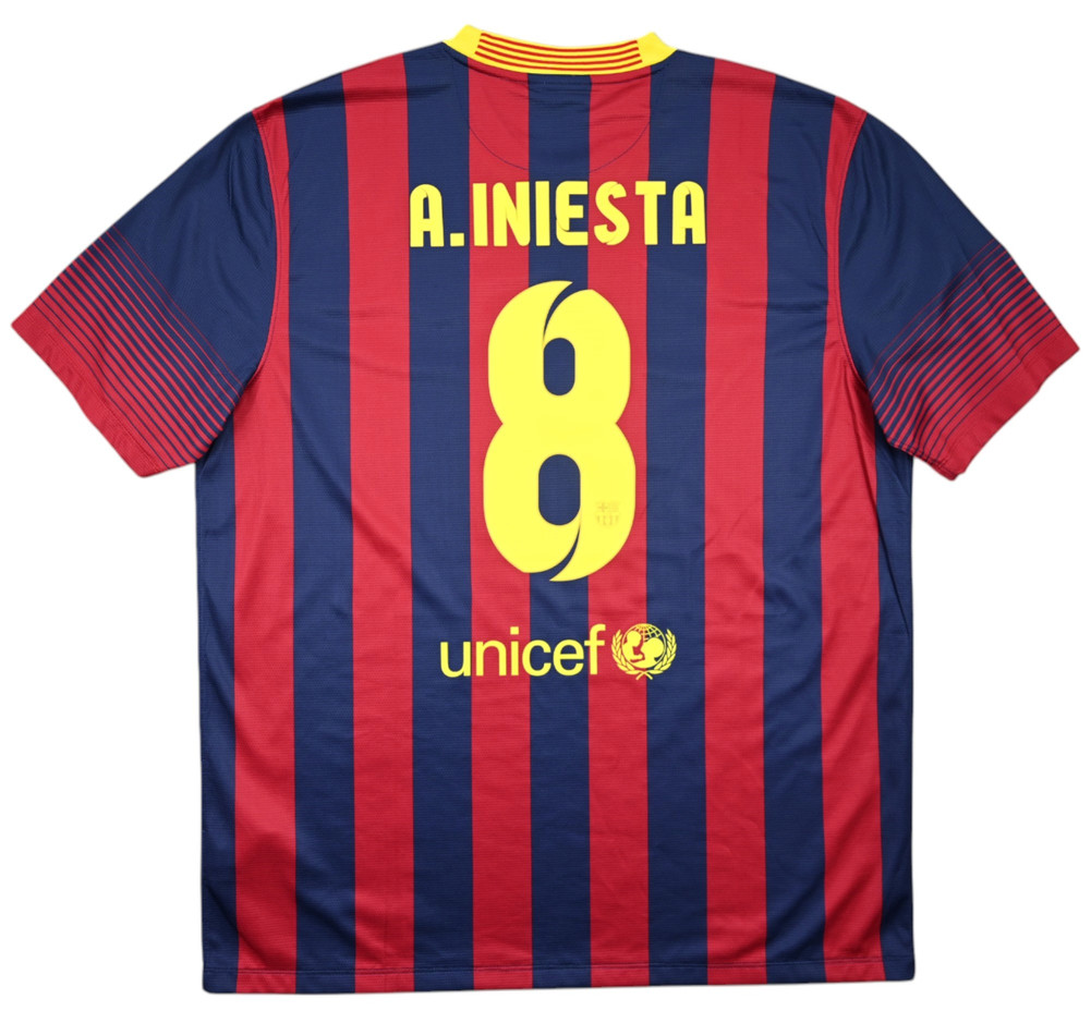 2013-14 FC BARCELONA *A. INIESTA* SHIRT XL