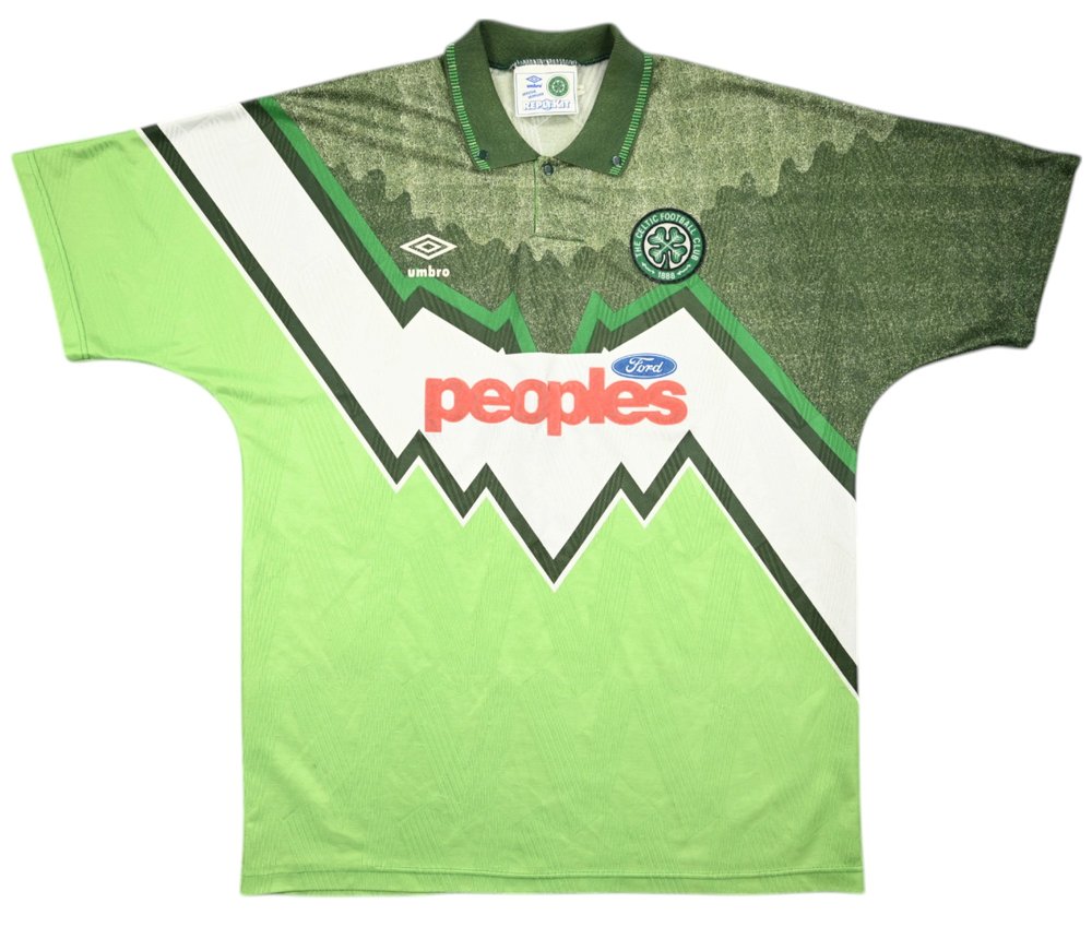 1991-92 CELTIC GLASGOW SHIRT L