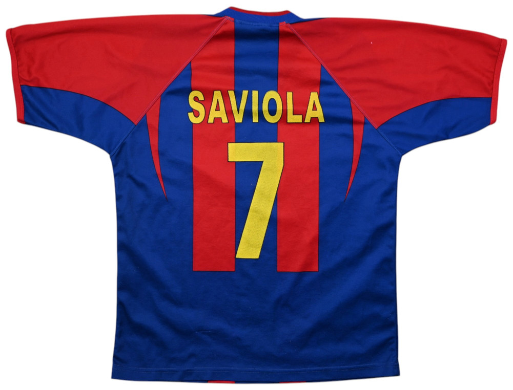2002-03 BARCELONA *SAVIOLA* SHIRT XL. BOYS