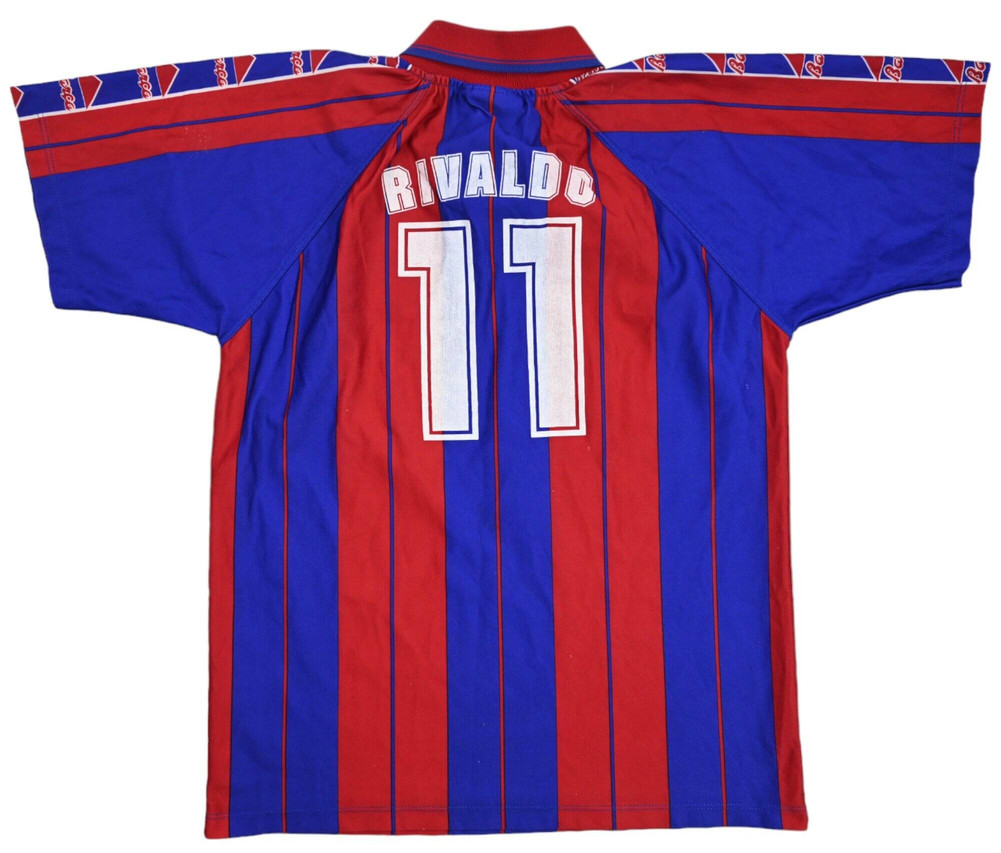 1997-98 FC BARCELONA *RIVALDO* SHIRT XL. BOYS