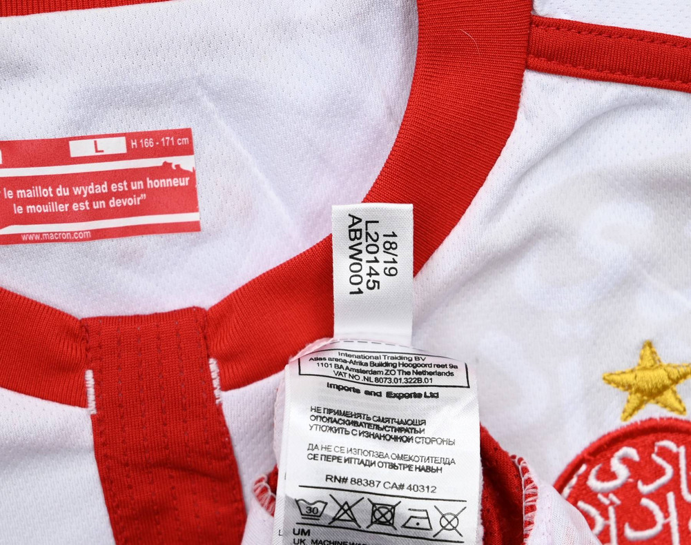 2018-19 WYDAD CASABLANCA SHIRT L. BOYS 166cm