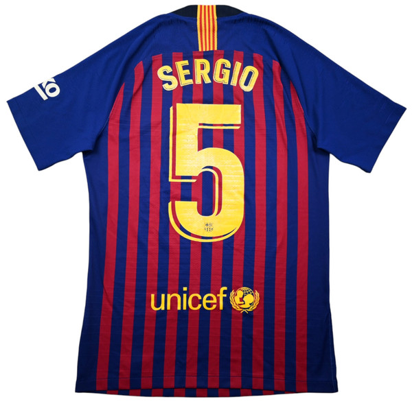 2018-19 BARCELONA *SERGIO* PLAYER ISSUE VAPORKNIT KOSZULKA S