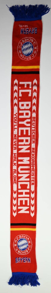 FC BAYERN MUNCHEN DEUTSCHER REKORDMEISTER YOU'LL NEVER WALK ALONE SCARF