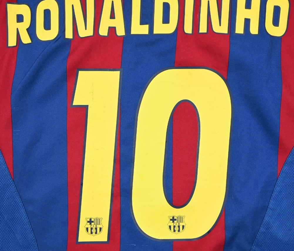 2005-06 BARCELONA *RONALDINHO* SHIRT L. BOYS
