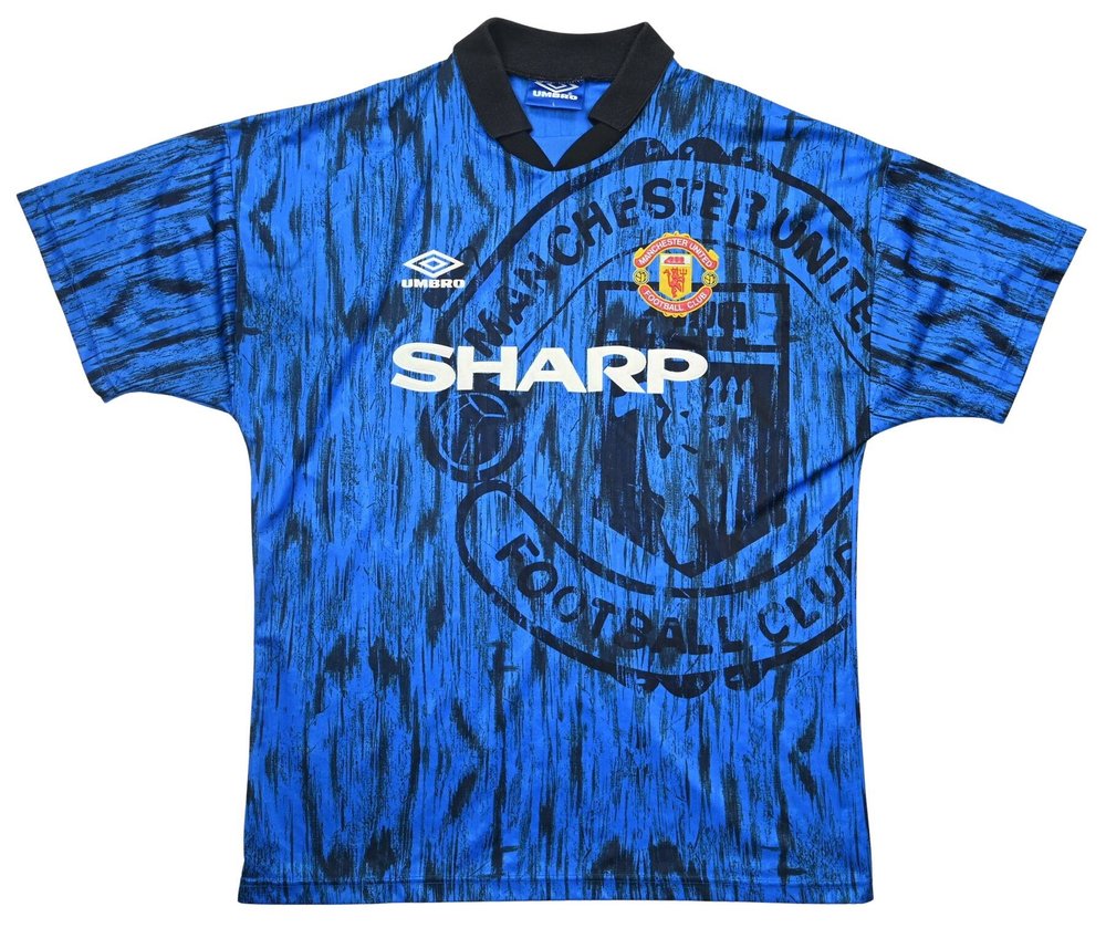 1992-93 MANCHESTER UNITED *HUGHES* SHIRT L