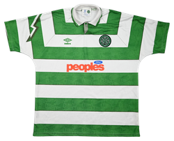 1991-92 CELTIC GLASGOW SHIRT L