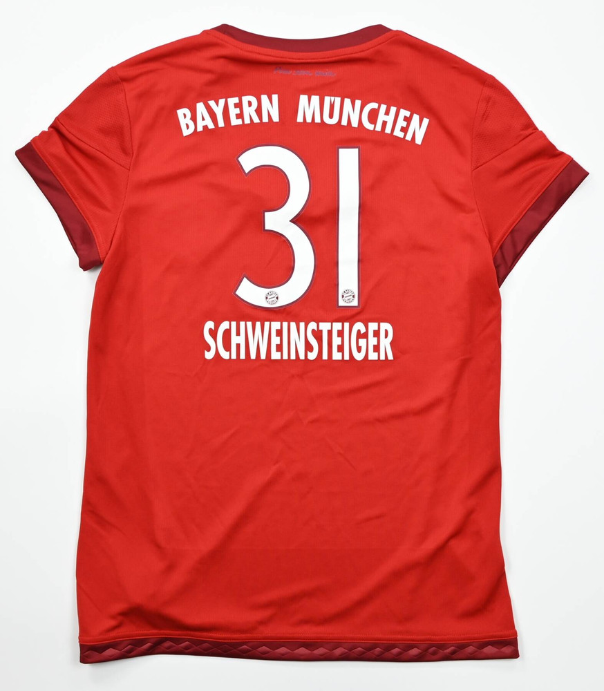 2015-16 BAYERN MUNCHEN *SCHWEINSTEIGER* SHIRT WOMENS M