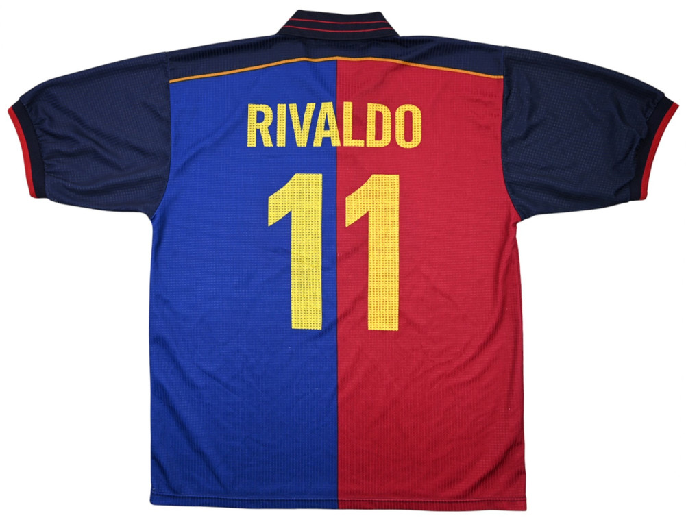 1999-00 BARCELONA *RIVALDO* SHIRT L