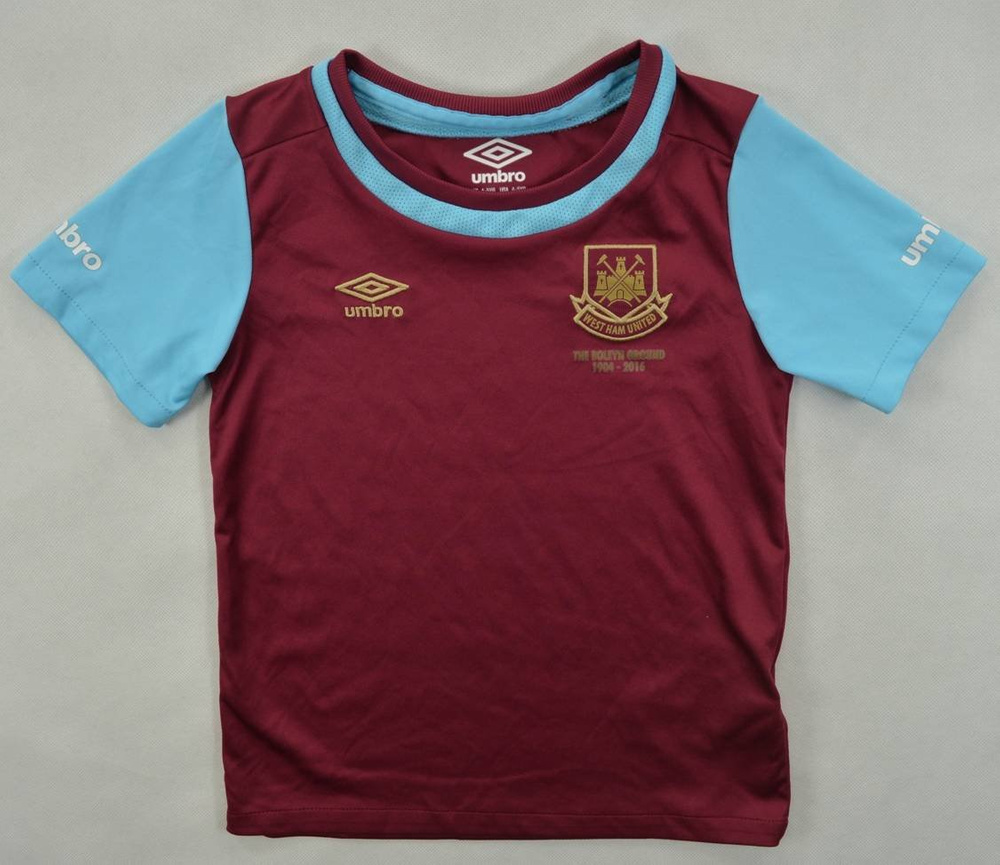 2015-16 WEST HAM UNITED SHIRT XS. BOYS