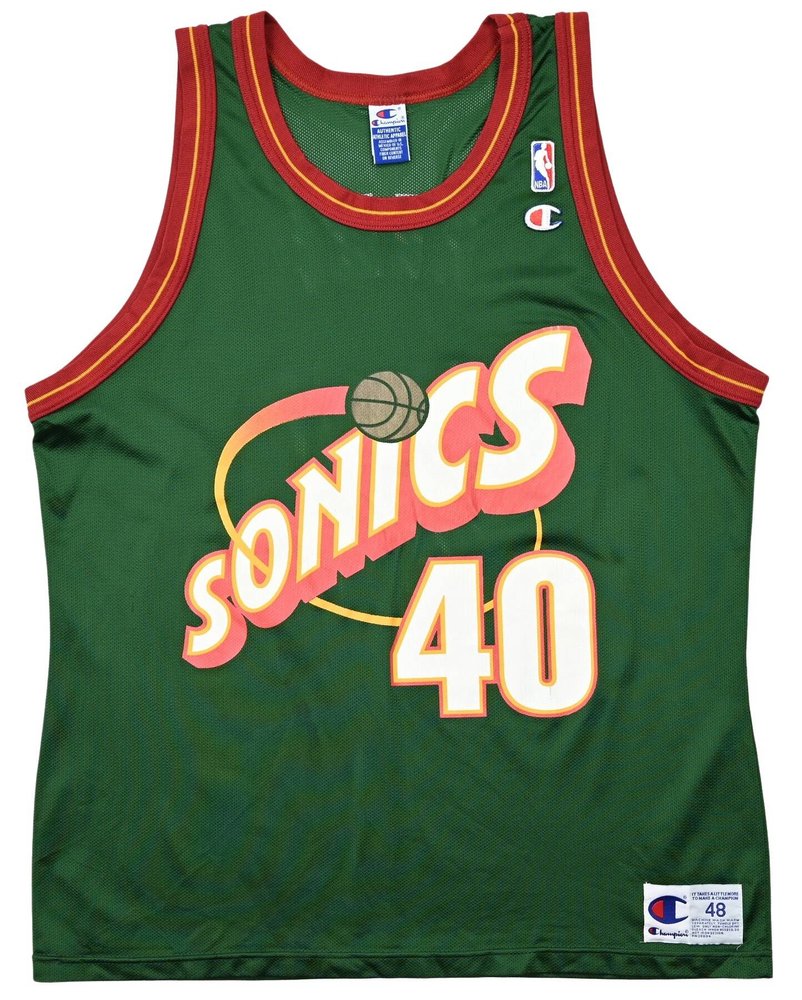 SEATTLE SUPERSONICS NBA *KEMP* SHIRT L