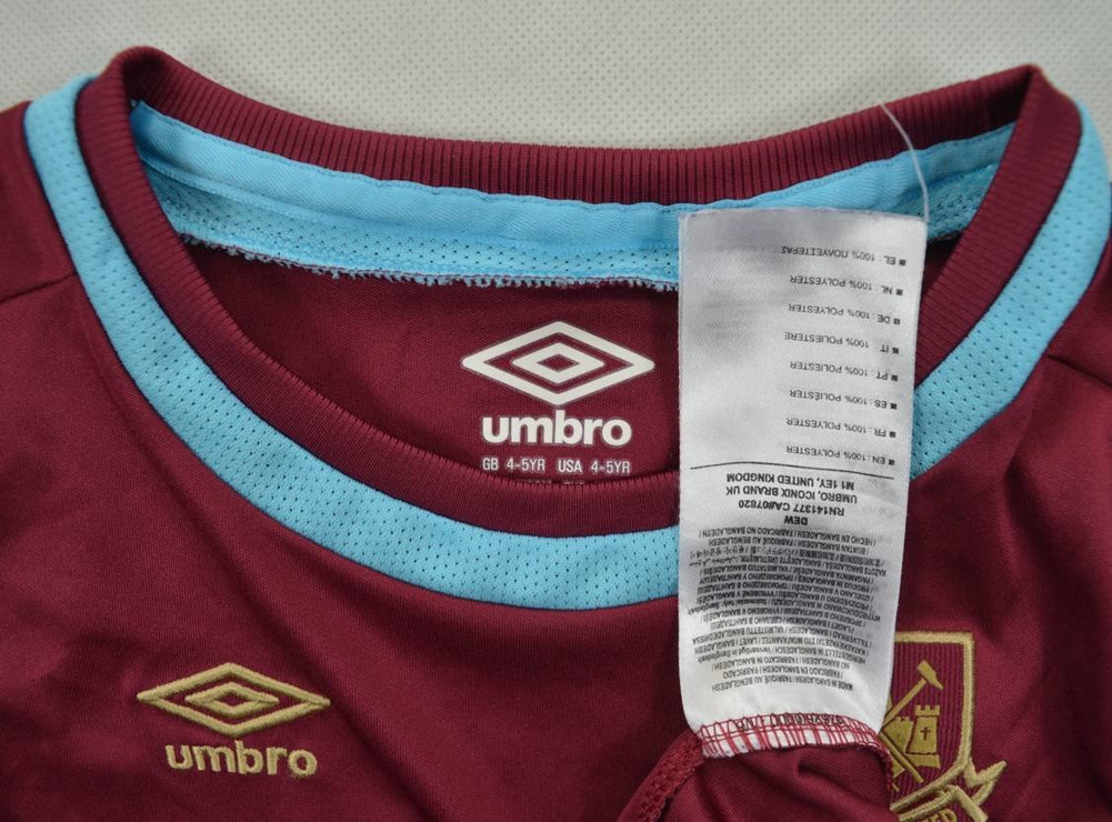 2015-16 WEST HAM UNITED SHIRT XS. BOYS