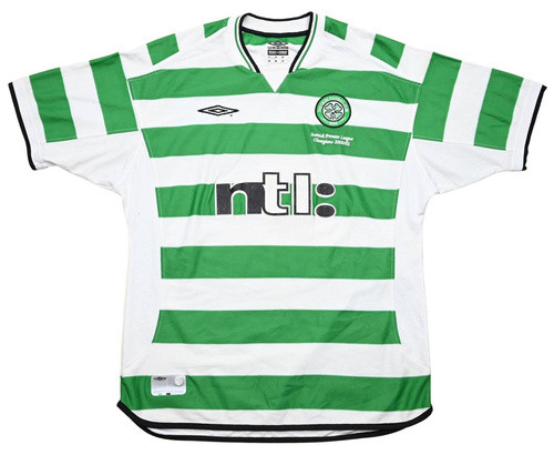 2001-03 CELTIC GLASGOW 2000/01 CHAMPIONS SHIRT L