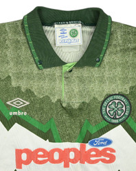1991-92 CELTIC GLASGOW SHIRT L