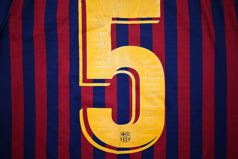 2018-19 BARCELONA *SERGIO* PLAYER ISSUE VAPORKNIT SHIRT S