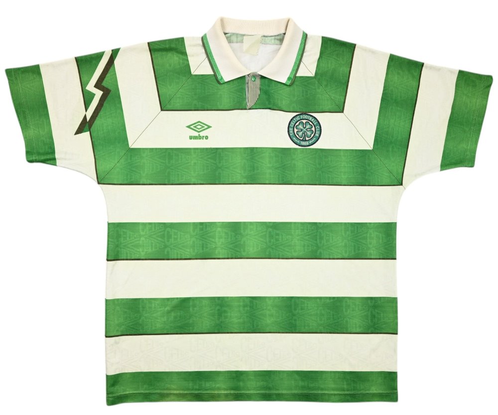 1991-92 CELTIC GLASGOW SHIRT L