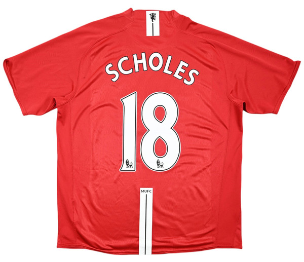 2007-09 MANCHESTER UNITED *SCHOLES* SHIRT XL