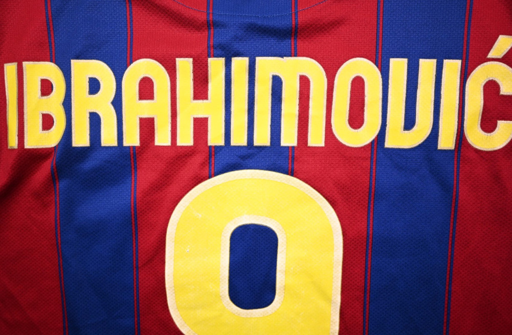 2009-10 FC BARCELONA *IBRAHIMOVIC* SHIRT L